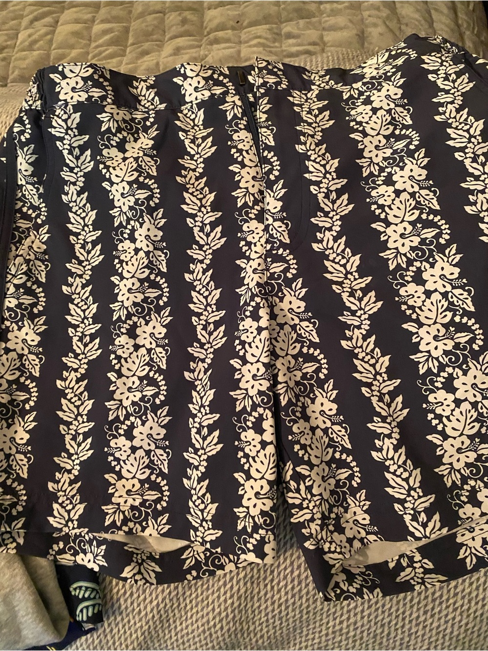 Fair Harbor Navy and White Floral-Stripe Mini Skirt